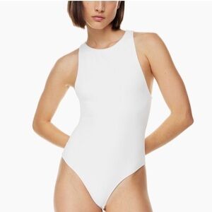 NWT Babaton Contour 90s Bodysuit XS Limited Edition White Thong Bottom Aritzia
